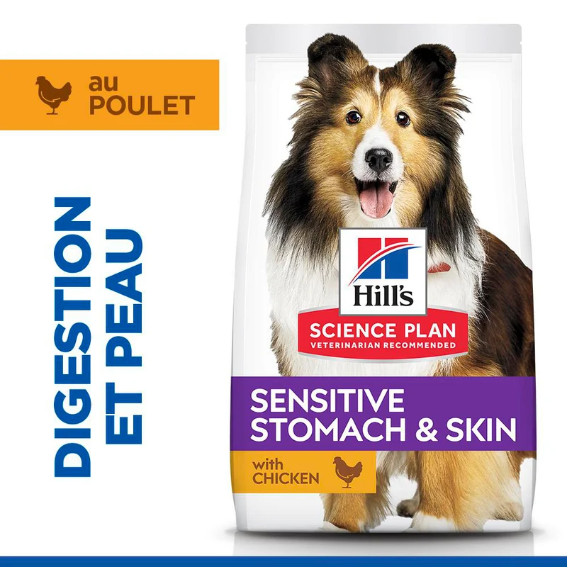 Hill's Science Plan Sensitive Stomach & Skin Medium & Large Adult au poulet - croquettes chien