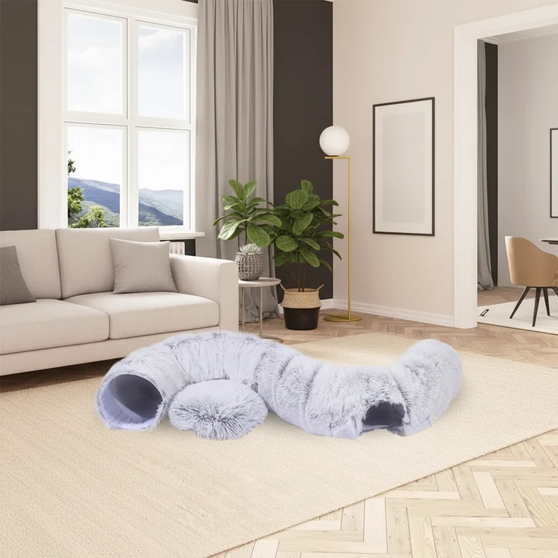 Tunnel-Lit pour Chat en Peluche Épaisse | Nid 2-en-1