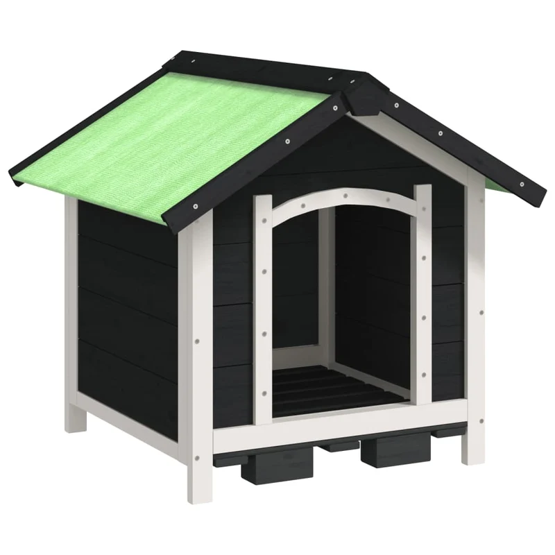 Chenil cage enclos pac animaux 65 x 65 x 61,5 cm bois de pin solide gris 02_0041721