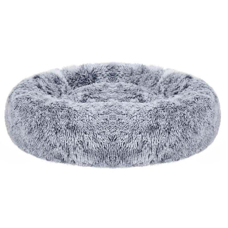 Panier pour chien lit pour chat doux diamètre 80 cm gris 12_0001206