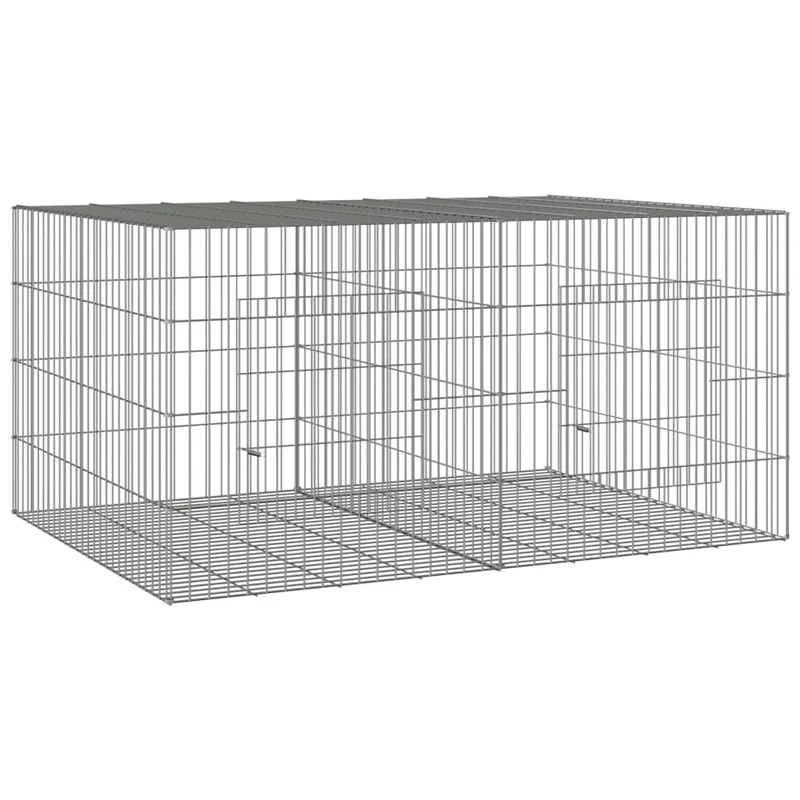 Cage à lapin 2 panneaux 110 x 79 x 54 cm Fer galvanisé Argent 02_0041685