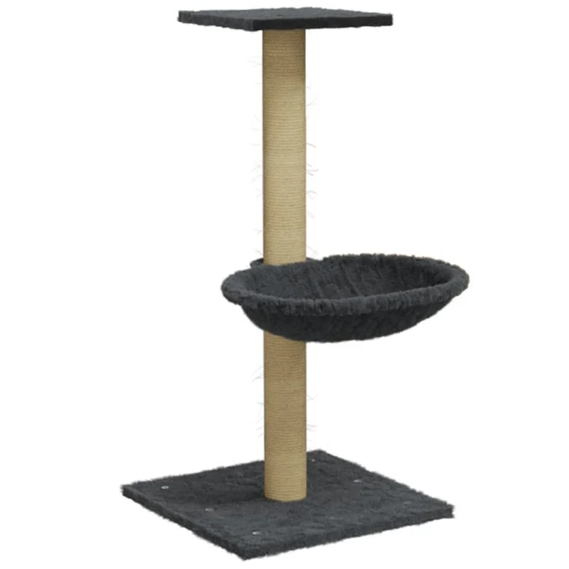 Arbre à chat meuble tour grimper jouet grattage grattoir escalade plateforme avec griffoir en sisal foncé 74 cm gris 02_0022444