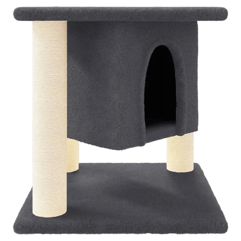 Arbre à chat meuble tour grimper jouet grattage grattoir escalade plateforme avec griffoirs en sisal foncé 37 cm gris 02_0022696