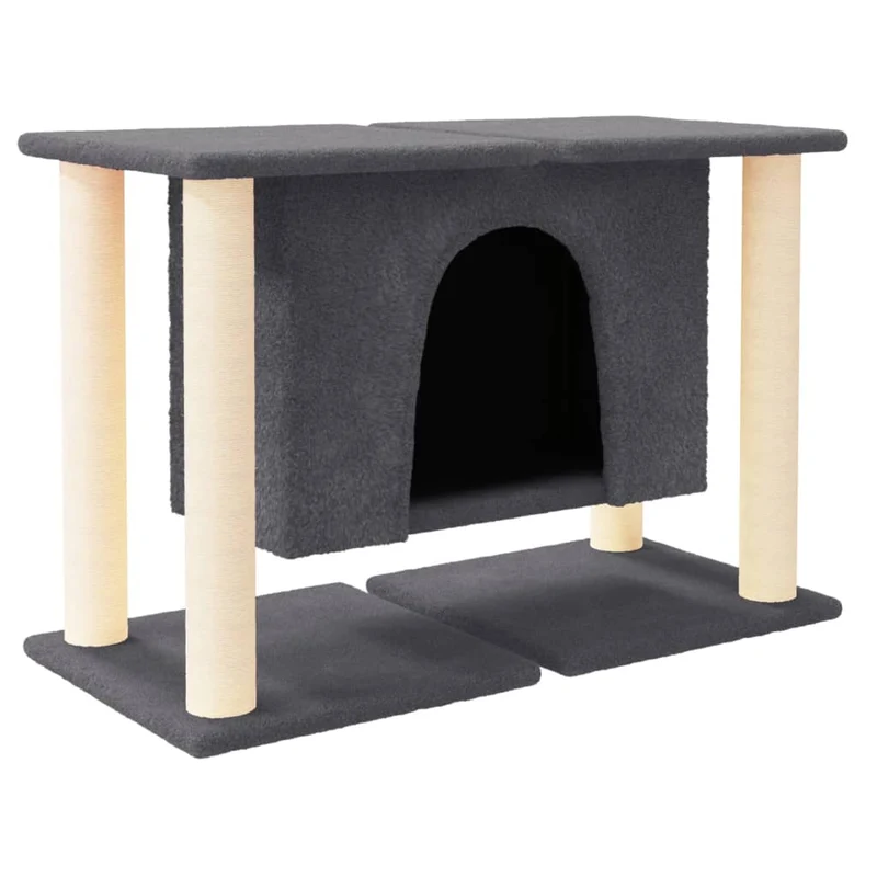 Arbre à chat meuble tour grimper jouet grattage grattoir escalade plateforme avec griffoirs en sisal foncé 50 cm gris 02_0022697