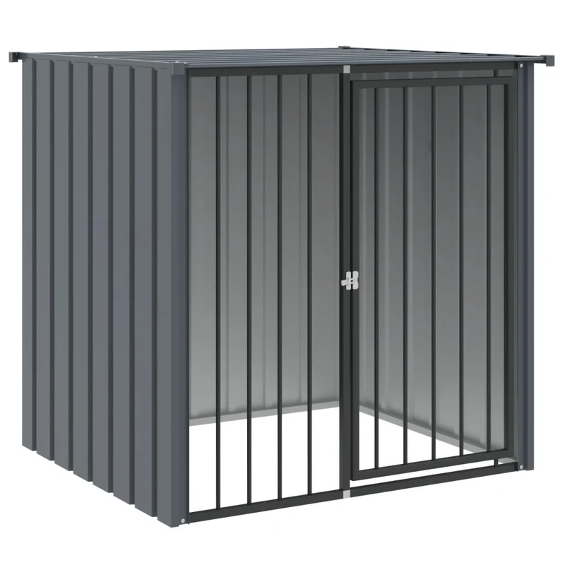 Niche pour chien avec toit 110 x 103 x 109 cm acier galvanisé noir 02_0043513