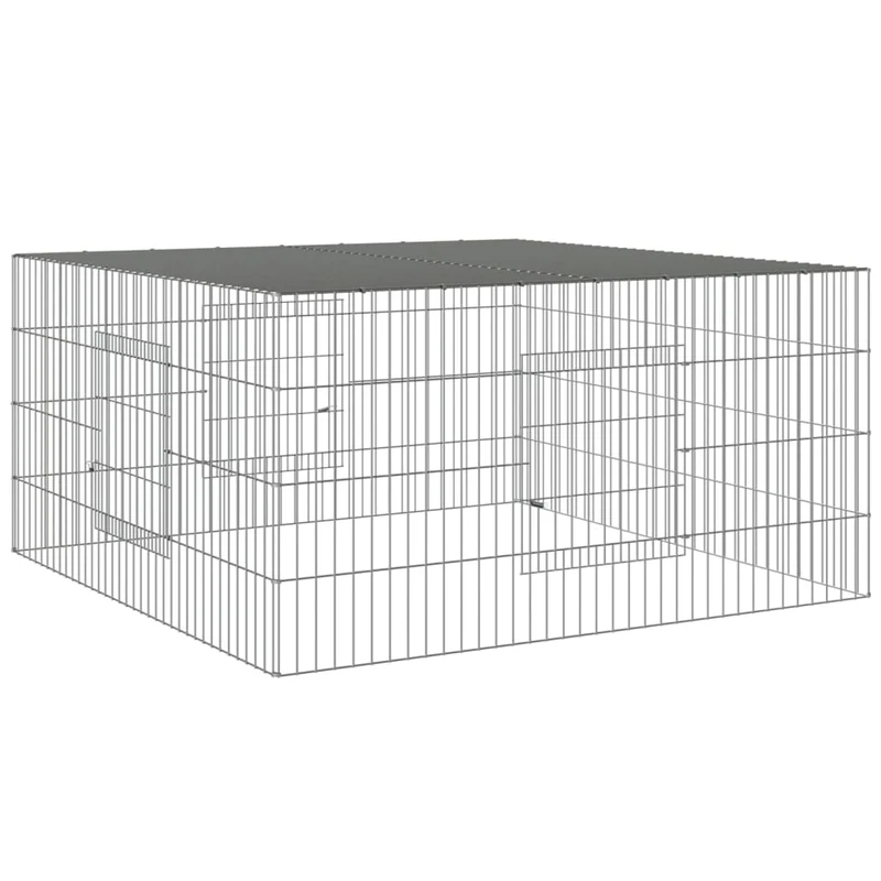 Cage à lapin 110 x 110 x 55 cm Fer galvanisé Argent 02_0041684