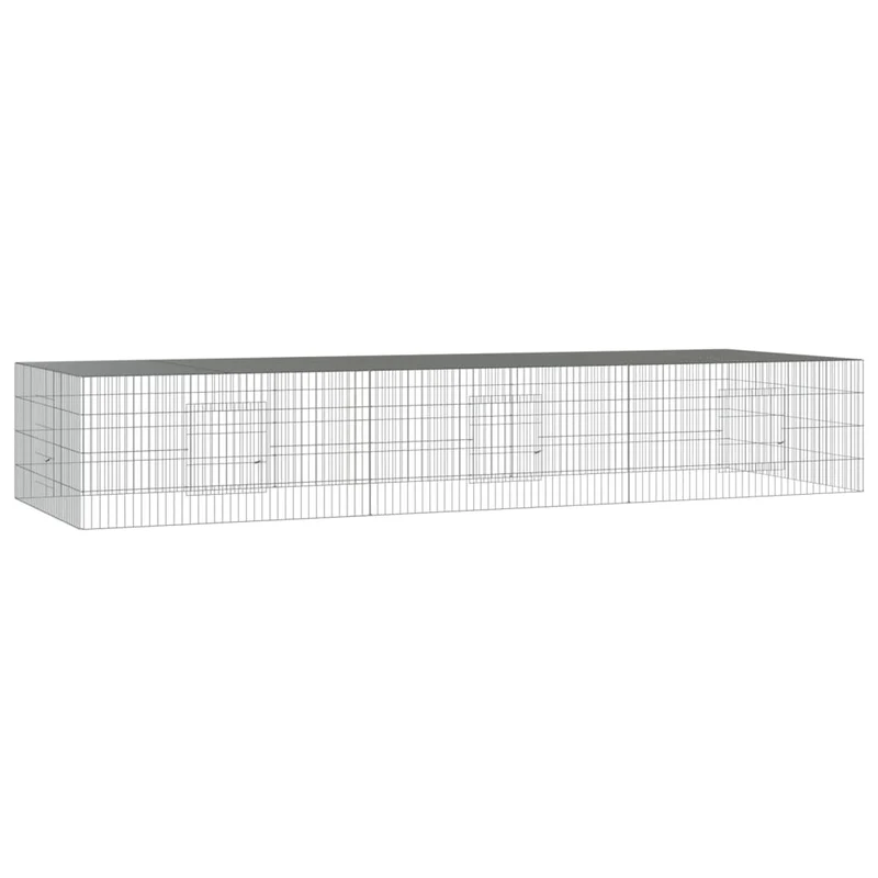 Cage à lapin 3 panneaux 325 x 109 x 54 cm Fer galvanisé Argent 02_0041688