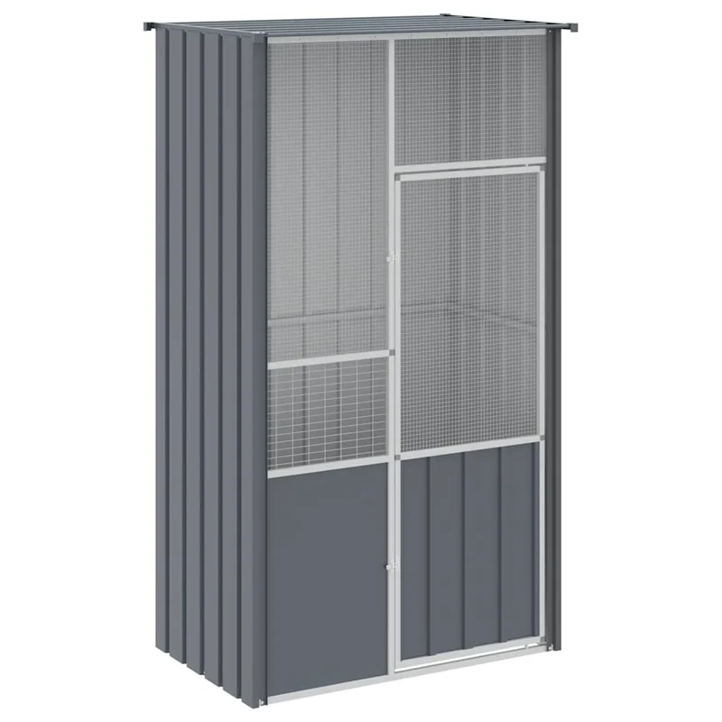 Cage à oiseaux 115 x 78 x 200 cm acier galvanisé anthracite 02_0041701