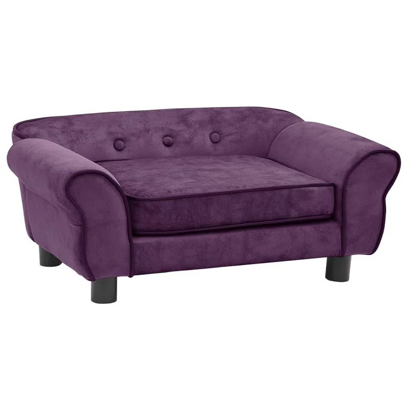 Canapé pour chien 72 cm peluche bordeaux 02_0000121