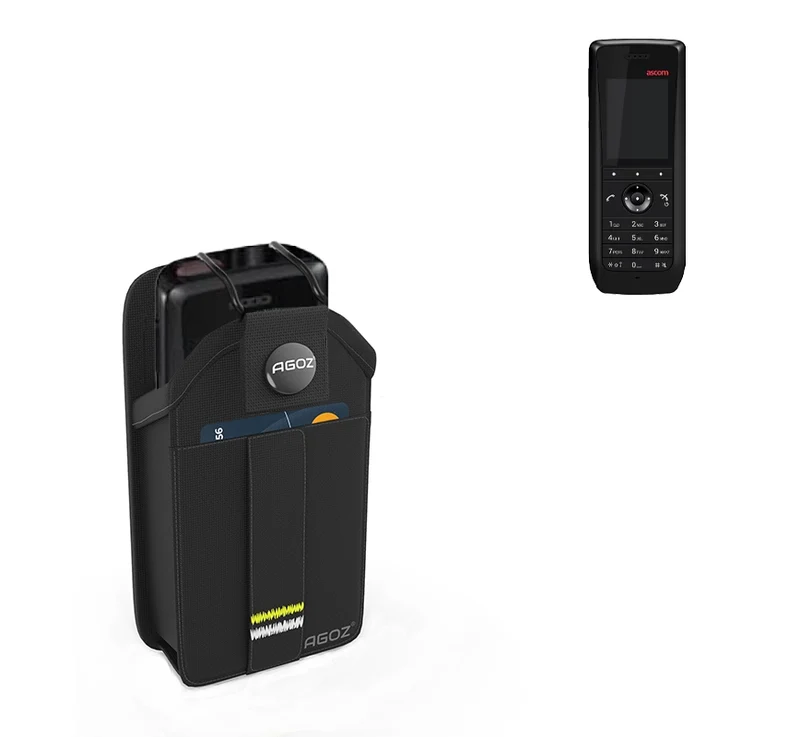 Étui pour combiné DECT Ascom avec fermeture à pression et clip ceinture