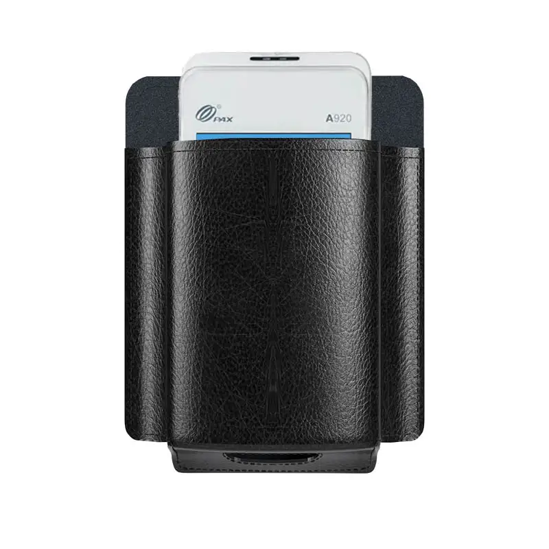 Étui PAX en cuir pour terminal de point de vente portable avec clip ceinture