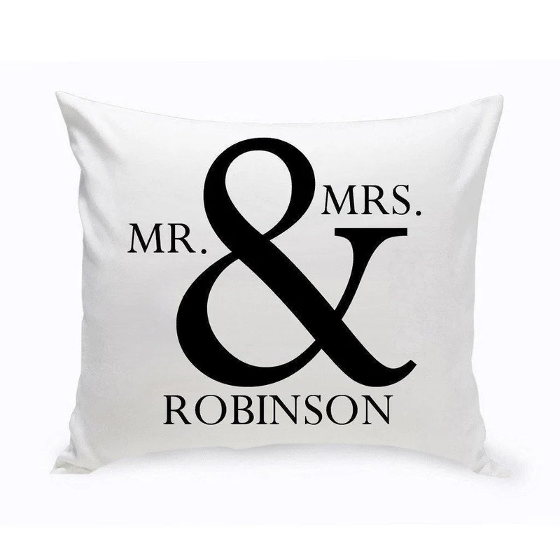 Mr & Mrs Personalized Throw Pillow
