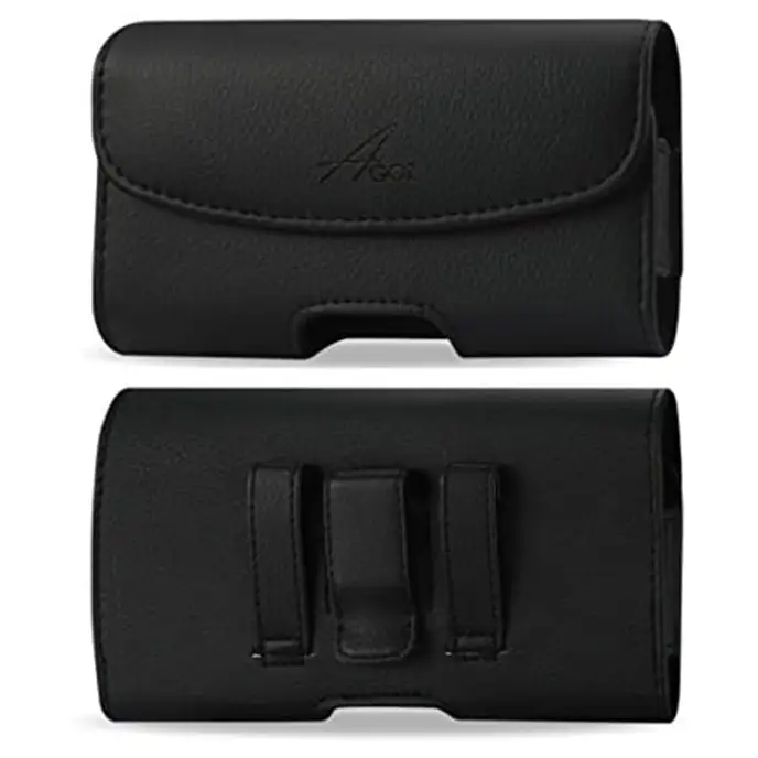 Étui en cuir avec clip ceinture et boucle