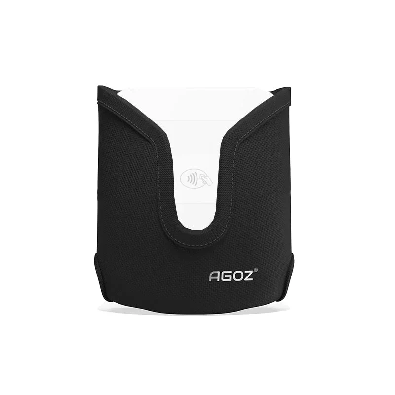 Étui pour lecteur de carte carré avec clip ceinture en métal et boucle