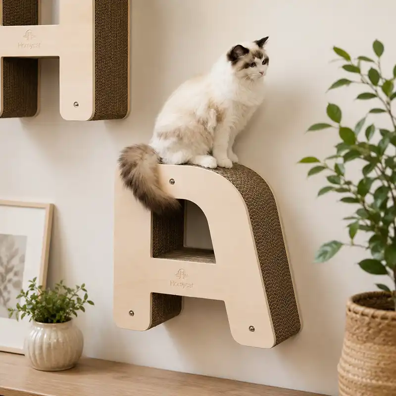 Lettre griffoir mural pour chat au choix (A à Z)
