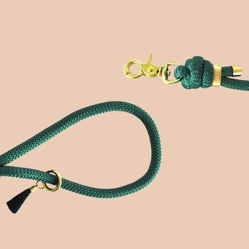 Laisse bandoulière chien corde vert sapin Frimousse Dog