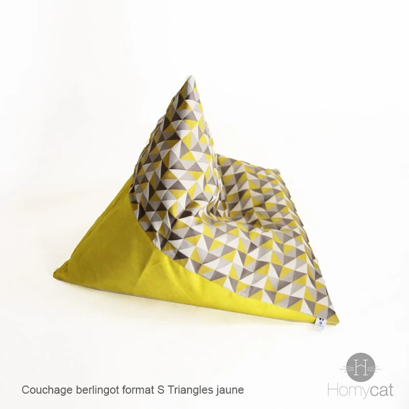 Berlingot Triangle Jaune - Couchage confort pour chat