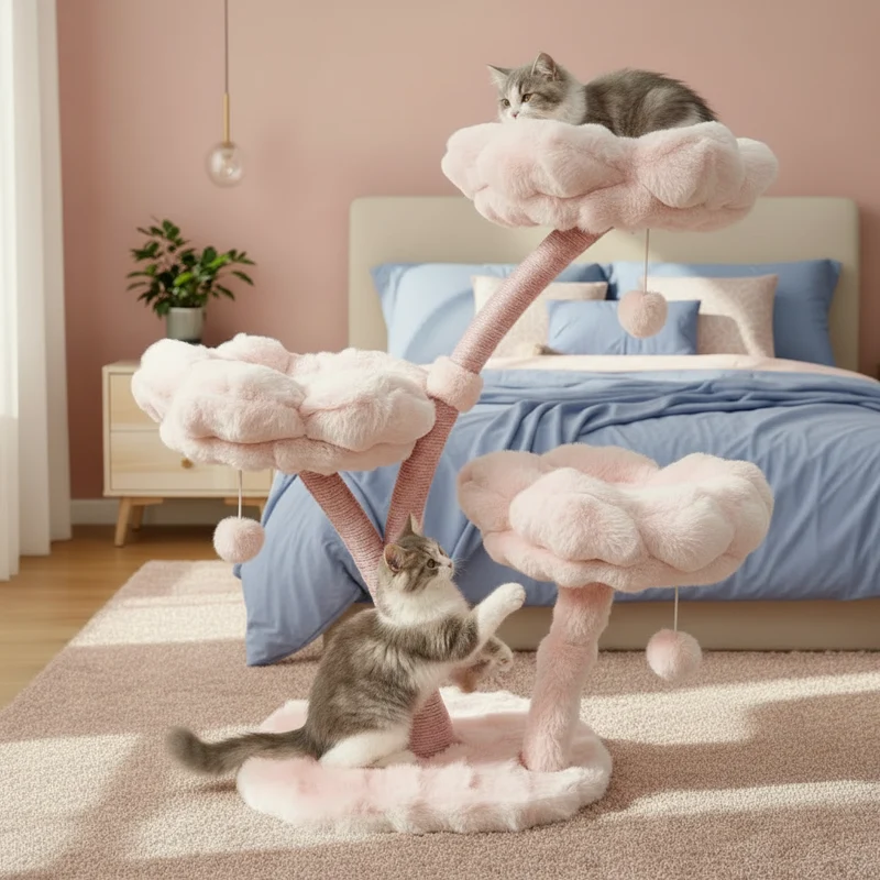 Arbre à Chat Design – PINK FLOWERS