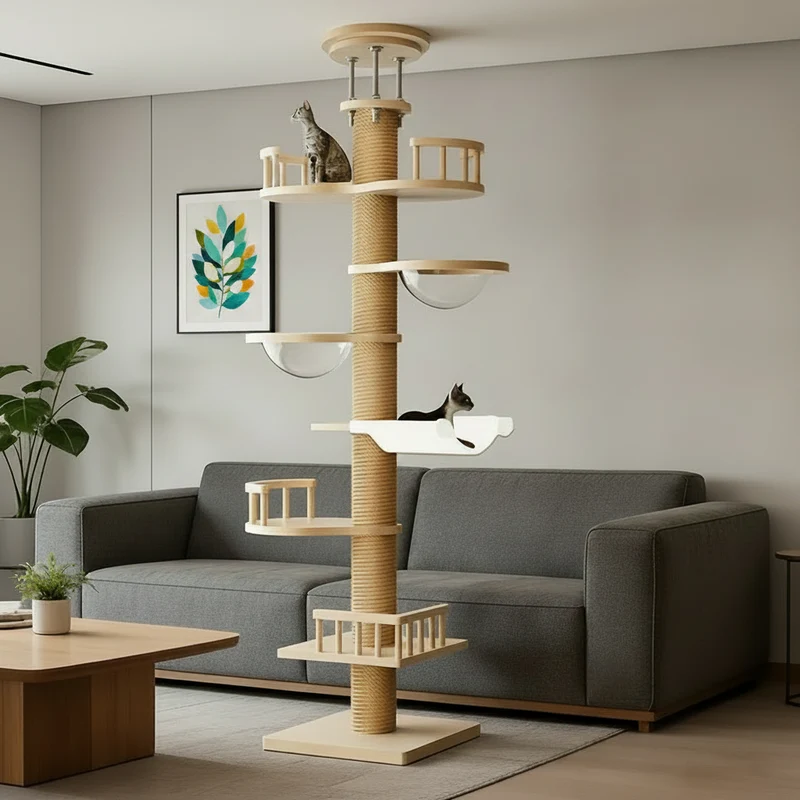 Arbre à Chat Design XXL en Bois -TREE HOUSE 6
