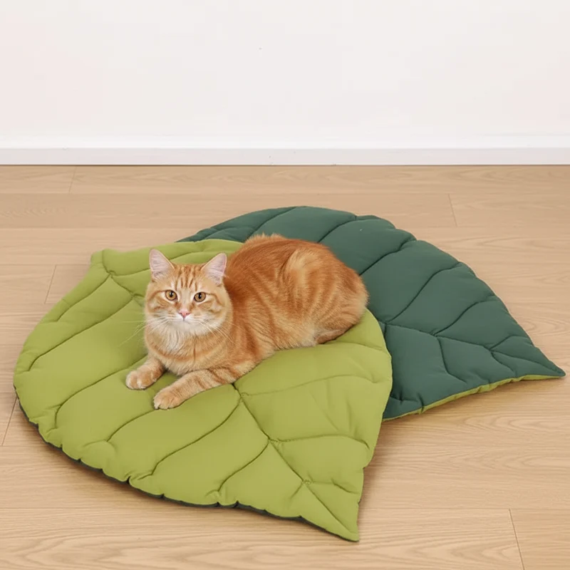 Tapis Lit pour Chat Feuille