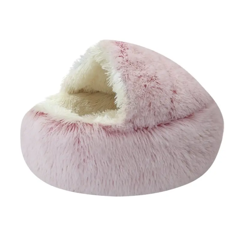 Lit Rond Chat Hiver - 2 en 1 Coton