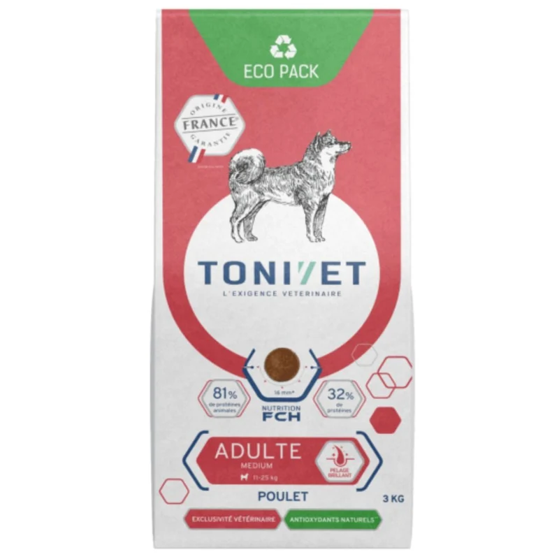 Anti-gaspi Croquettes Tonivet Chien Adulte Medium