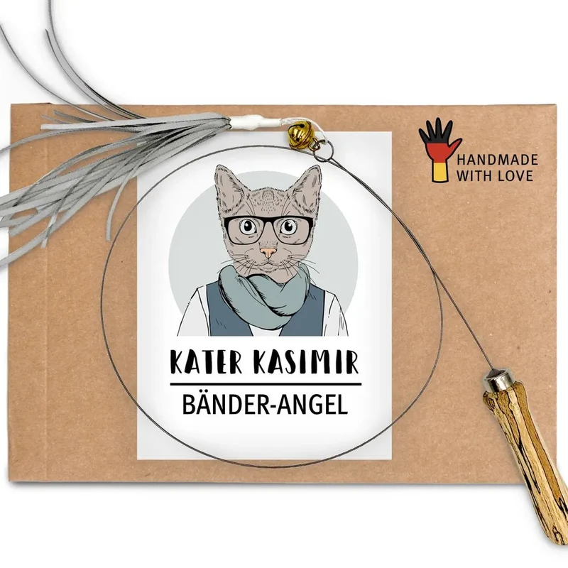 Canne à pêche pour chat artisanale Kater Kasimir 🎣