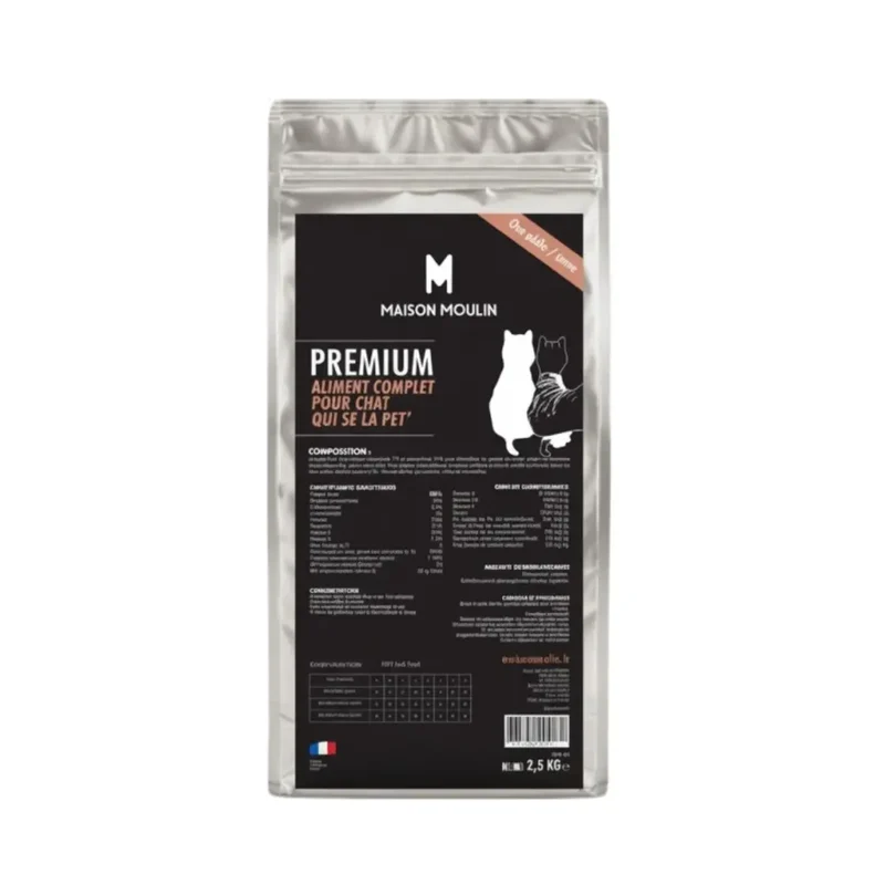 Croquettes Premium Saumon Chat Adulte Maison Moulin