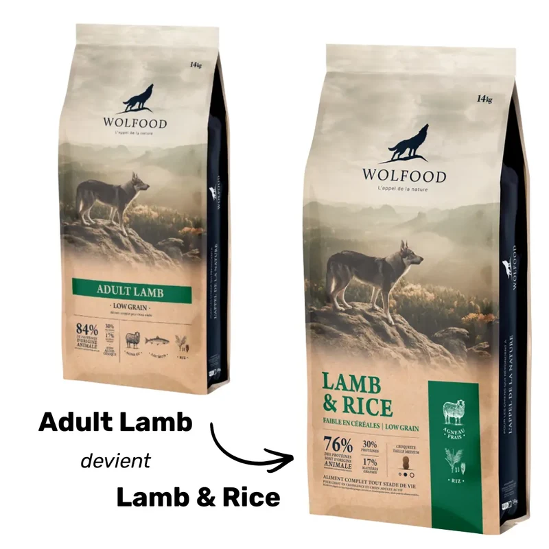 Anti-gaspi Croquettes Wolfood Lamb & Rice