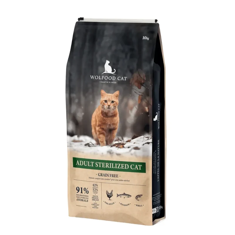 Anti-gaspi Croquettes Wolfood Adult Sterilized Cat