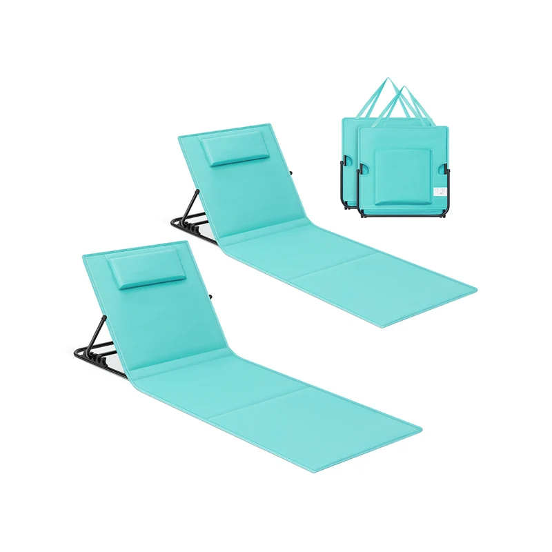 Chaise longue transat de plage bain de soleil dossier inclinable portable avec bandoulières pour camping jardin piscine 158 x 55 cm 12_0004960