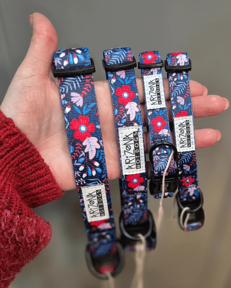 Collier en nylon pour chien Violala Arizona Hotdogs floral