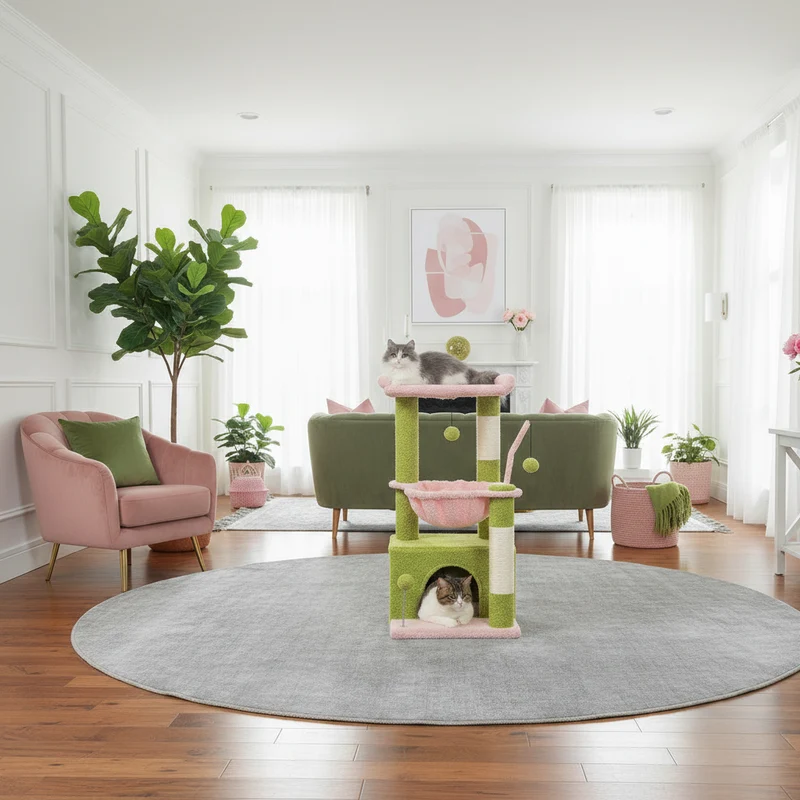 Arbre à chat petit -PINKY GREEN