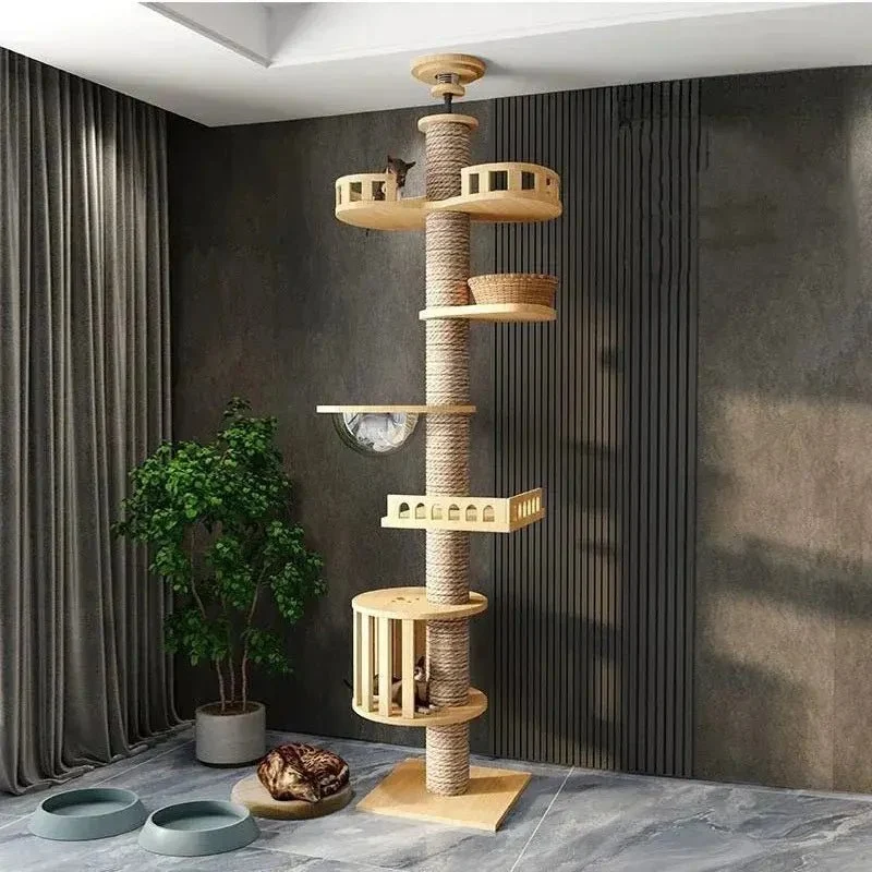Arbre à chat XXL bois naturel – Stable & design | NativaCat