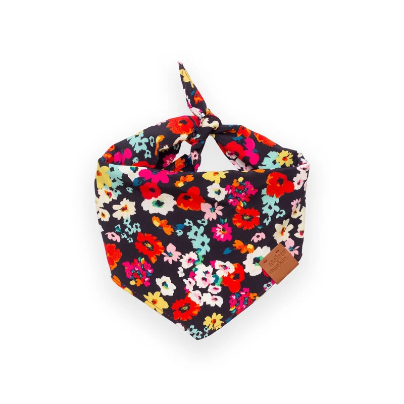Bandana chien fleuri multicolore Carmen Atelier Markiz