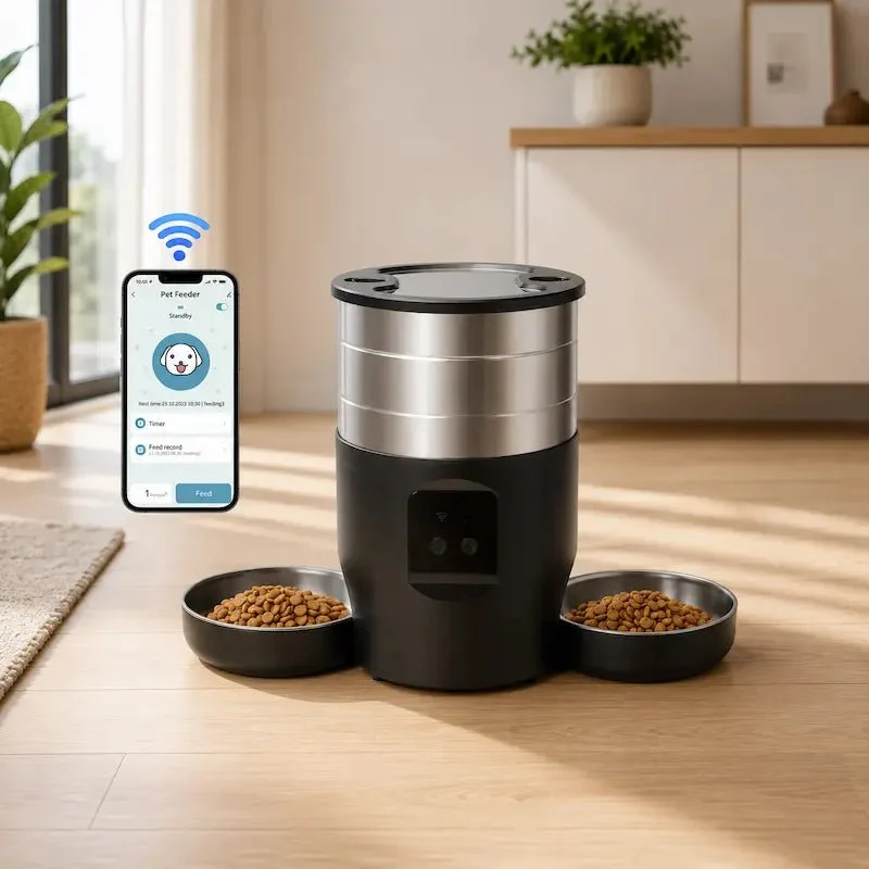 Distributeur intelligent croquettes double chat - Repas calmes | CatFlow