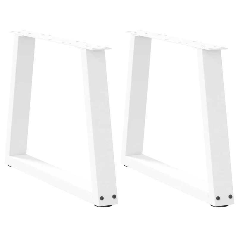 Lot de 2 pieds de table basse en forme de V 60 x 42-43,3 cm stable moderne en acier blanc 02_0056848