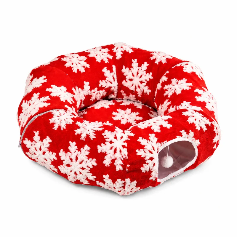 Lit pour Chat Modulable Motif Flocons de Neige