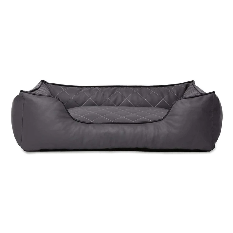 Lit XL en cuir matelassé pour chien, housse lavable, 120 x 85 cm