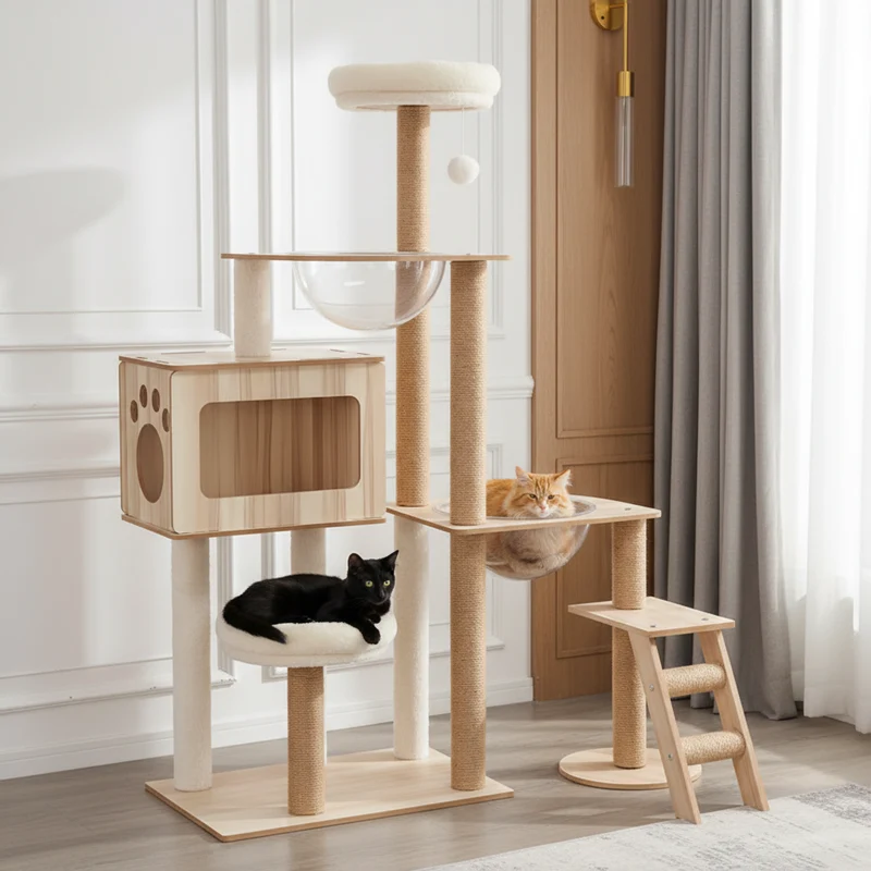 Arbre à Chat en bois -SMART BUBBLE