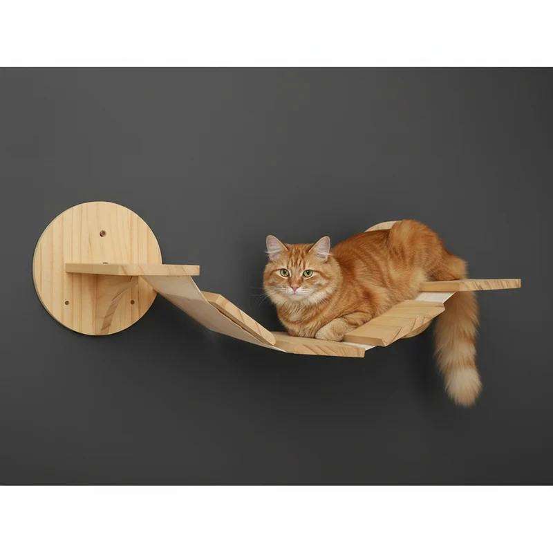 Arbre à Chat Mural en Bois -INDIANA