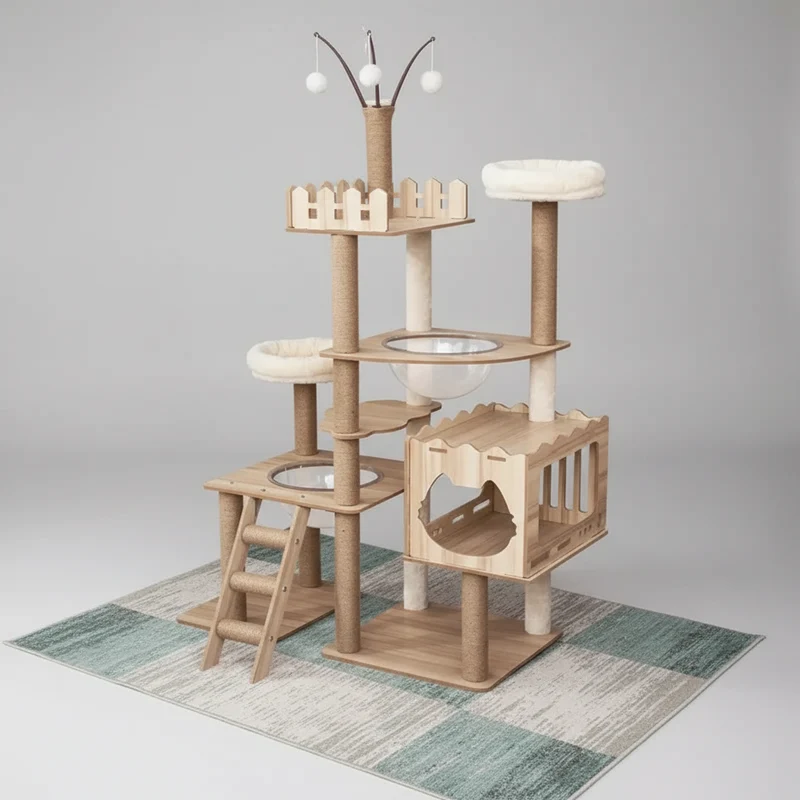 Arbre à Chat design en Bois -SPACE X