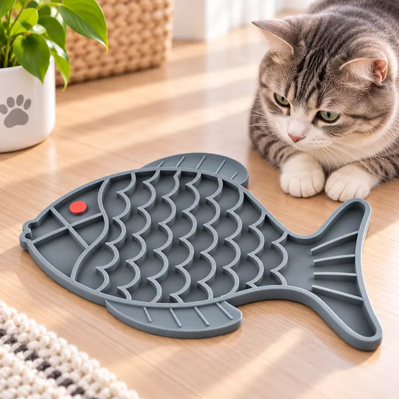 Tapis silicone gamelle chat - Sol propre garanti | Miaocat