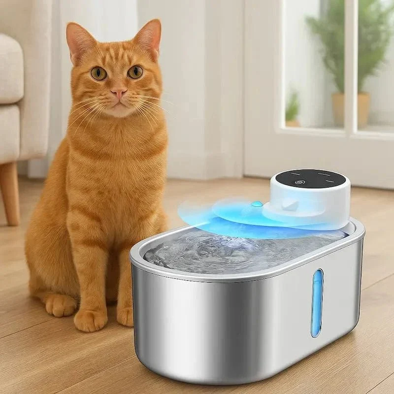Fontaine chat sans fil à pile - Hydratation libre et durable | PurrWave