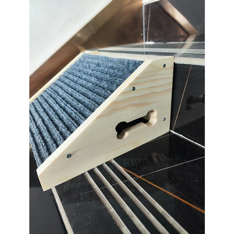 Rampe en bois pour chien – portable, antidérapante et sûre pour escaliers