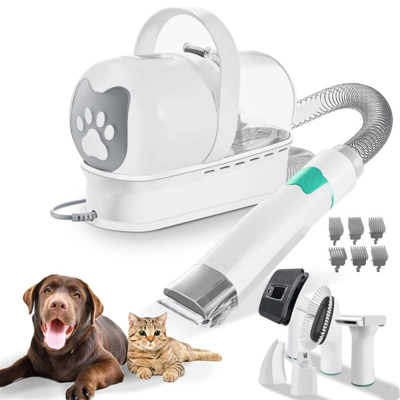 Machine de toilettage 7-en-1 pour chien et chat - aspirateur, tondeuse et soin complet