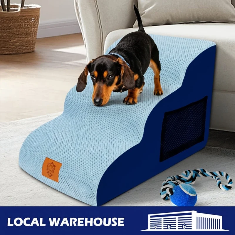 Escaliers 3 marches pour chien – housse lavable et antidérapante