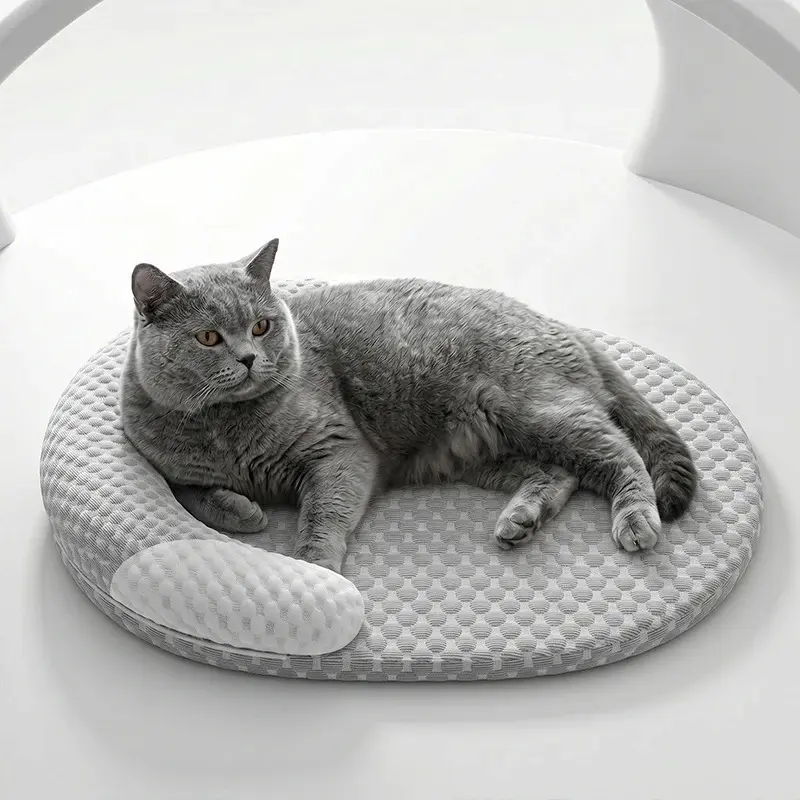 Coussin rafraîchissant chat en soie glacée – Été frais | ChillCat