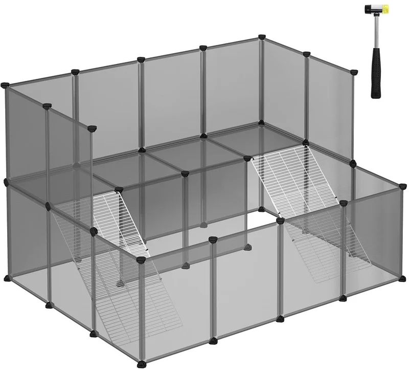 Enclos modulable pour petits animaux extérieur 143 x 108 x 92 cm en plastique gris 12_0010307