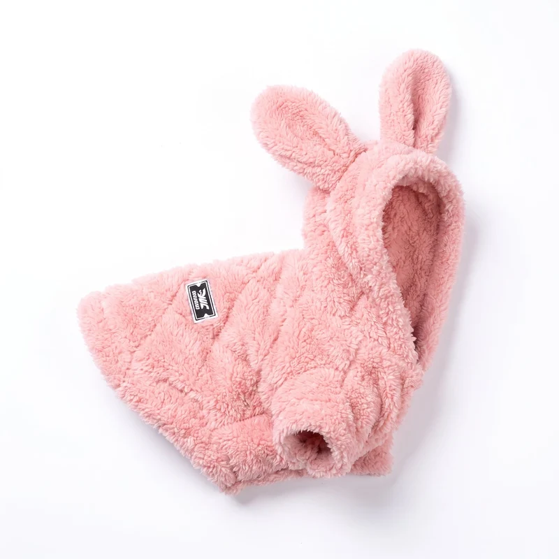 Manteau pour Chat Molletonné avec des Oreilles de Lapin pour l'Hiver